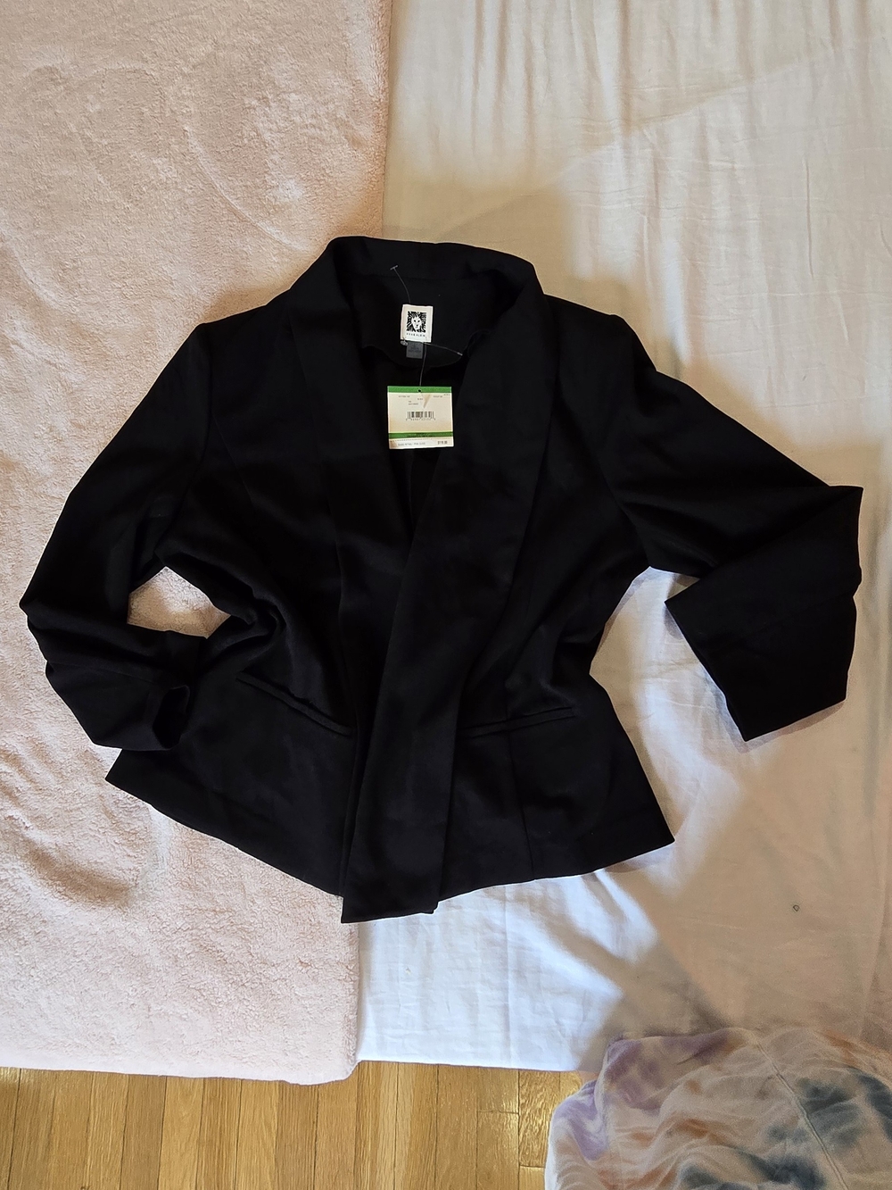 Anne Klein Black Open-Front Blazer